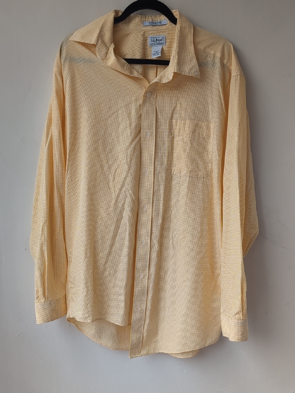 L.L. Bean Yellow Gingham Shirt